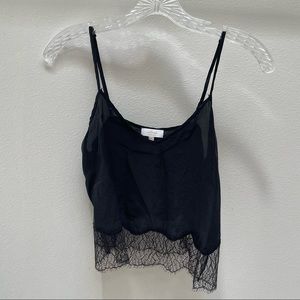 Aritzia Wilfred Silk Lace Crop Top